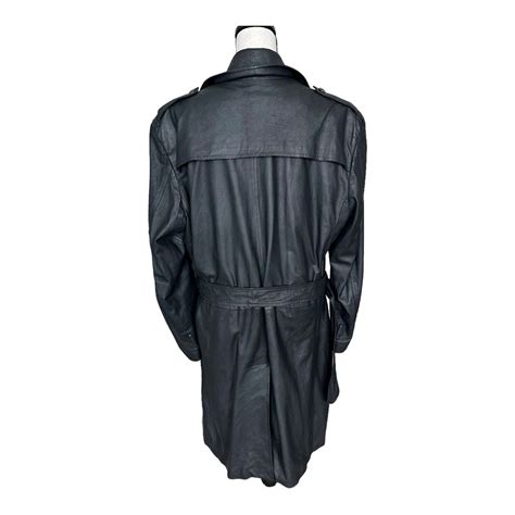 versace black versace lambskin leather trench coat|Versace Mens Trench Coat Black Lambskin Double Breasted .